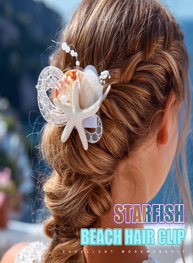 EVILD Light Up Starfish Hair Clip Mermaid Hair Accessories Glowing Shell Hair Barrette for Women - Image 3